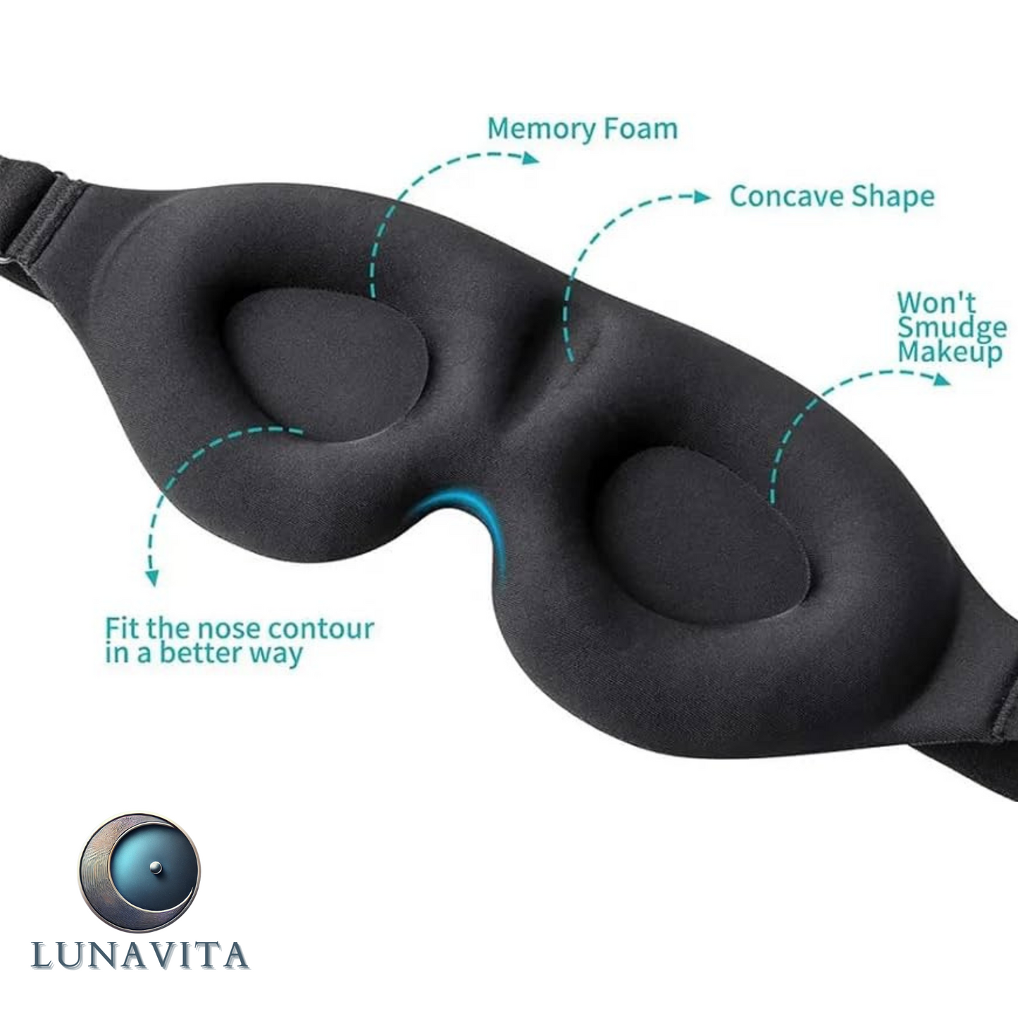 LunaVita DreamShield – 3D Memory Foam Sleep Mask