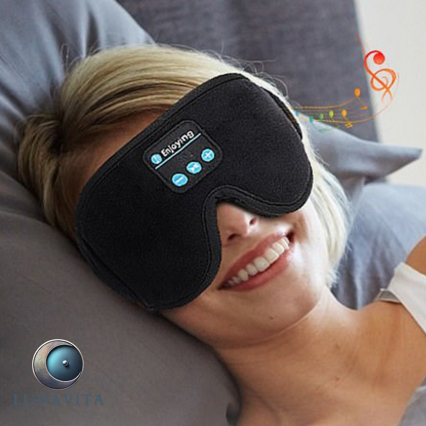 LunaVita SleepSound Mask – Bluetooth Eye Mask for Deep Relaxation